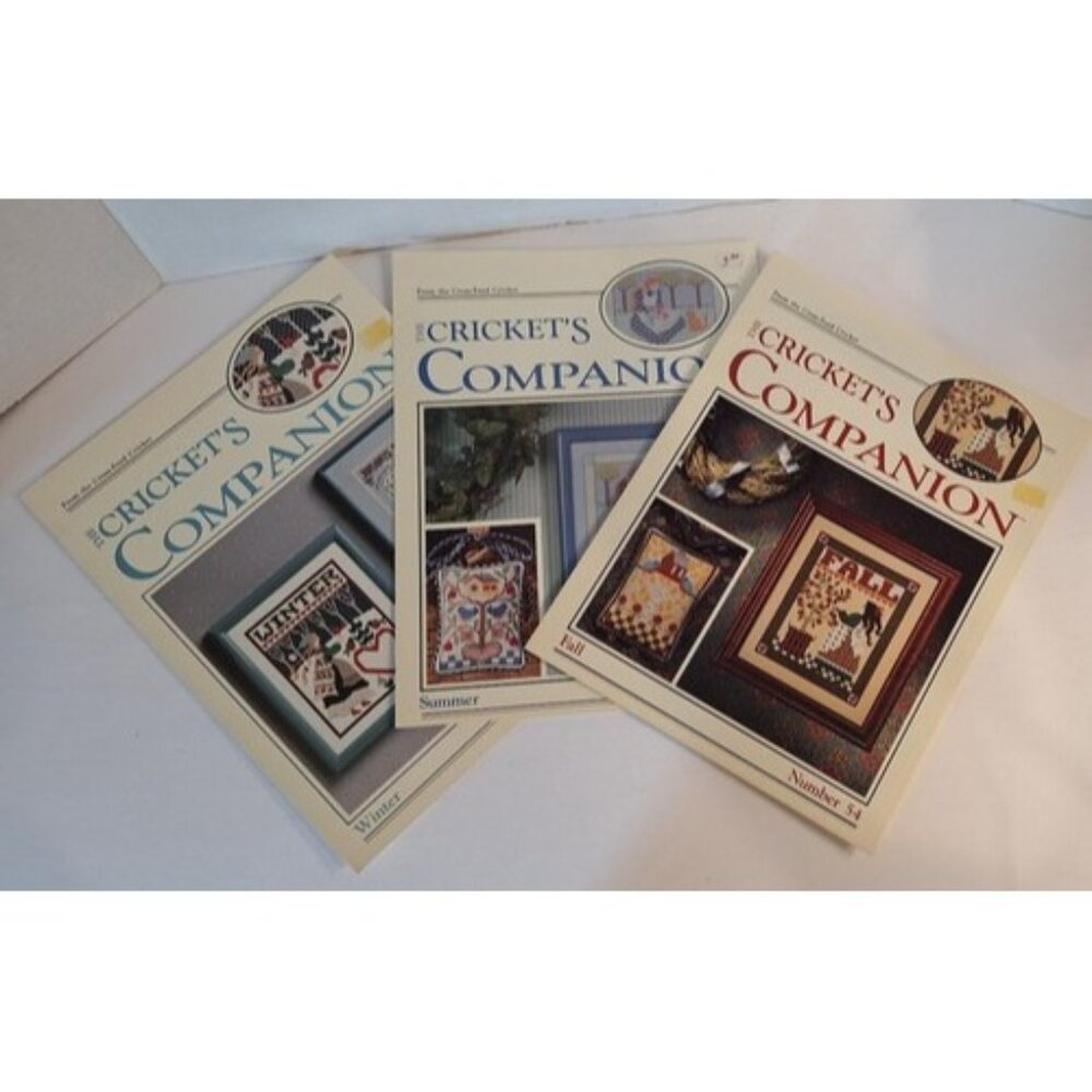 Lot of 3‎ Cross stitch leaflet Crickets Companion Summer Fall Winter pattern
